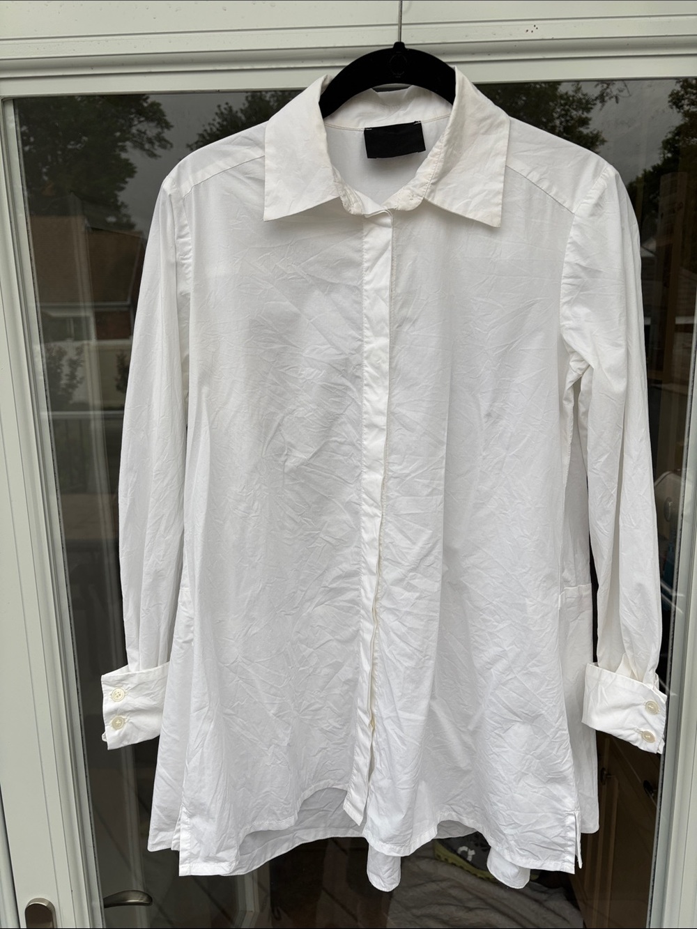 Yohji Yamamoto Ladies White Long-Sleeve Button Shirt-S